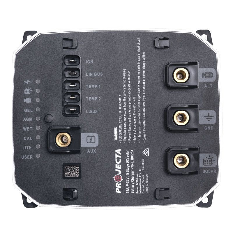 PROJECTA IDC25XIQ DC-DC Dual Charger 25A with MPPT Solar & Intelli-IQ Smart Display - 12/24V