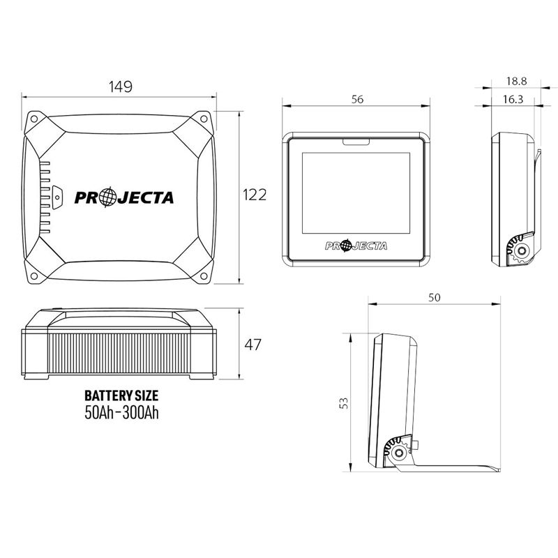 PROJECTA IDC25XIQ DC-DC Dual Charger 25A with MPPT Solar & Intelli-IQ Smart Display - 12/24V