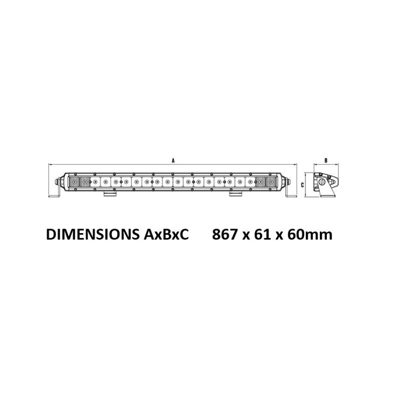 ROADVISION RBL3321C 32" LED Light Bar 150W SRE2 Combo Beam - 11-32V IP68 Single Row, 12295LM
