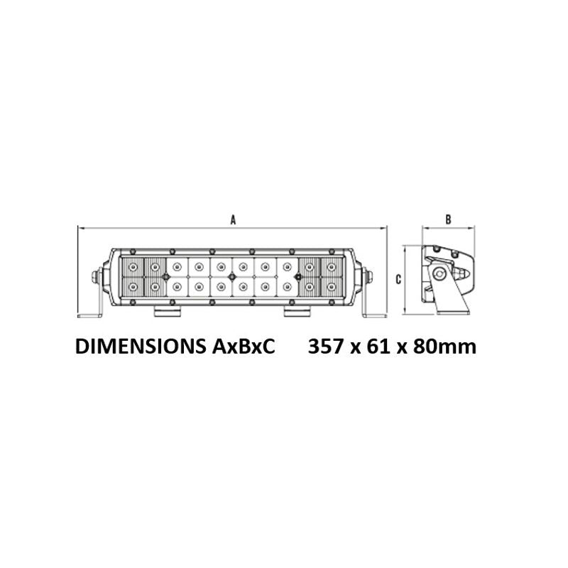 ROADVISION RBL4121C 12" LED Light Bar 100W DRE2 Combo Beam - 11-32V IP68 Dual Row, 7695LM