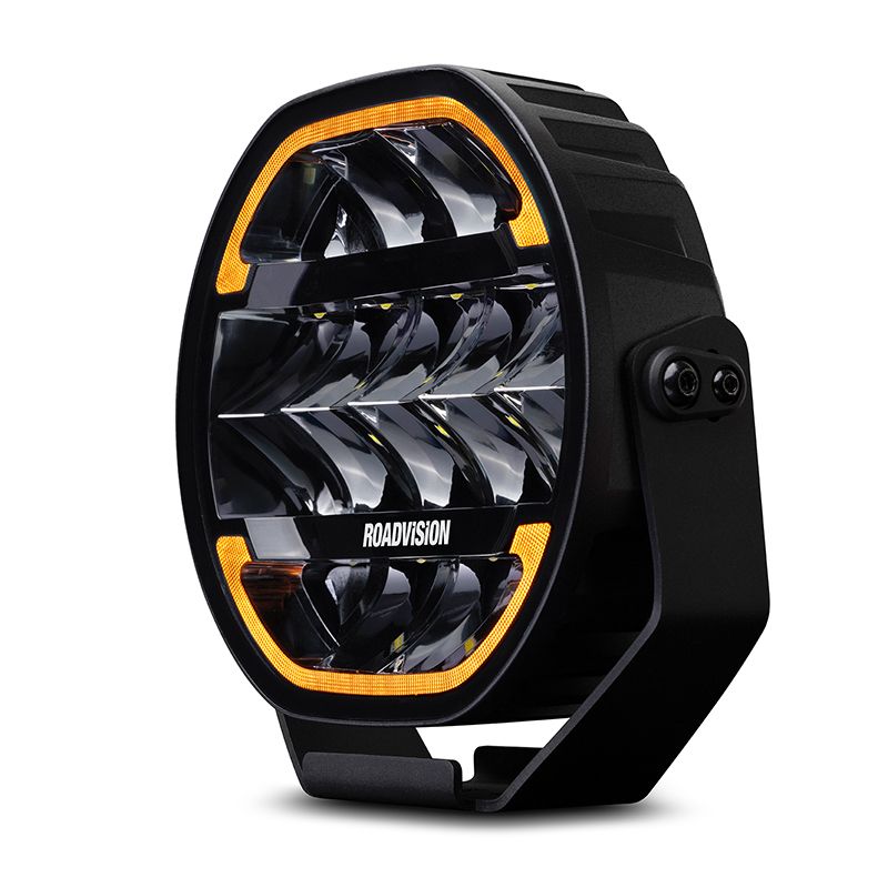 Roadvision RDL7800C LED driving light front view with amber DRL