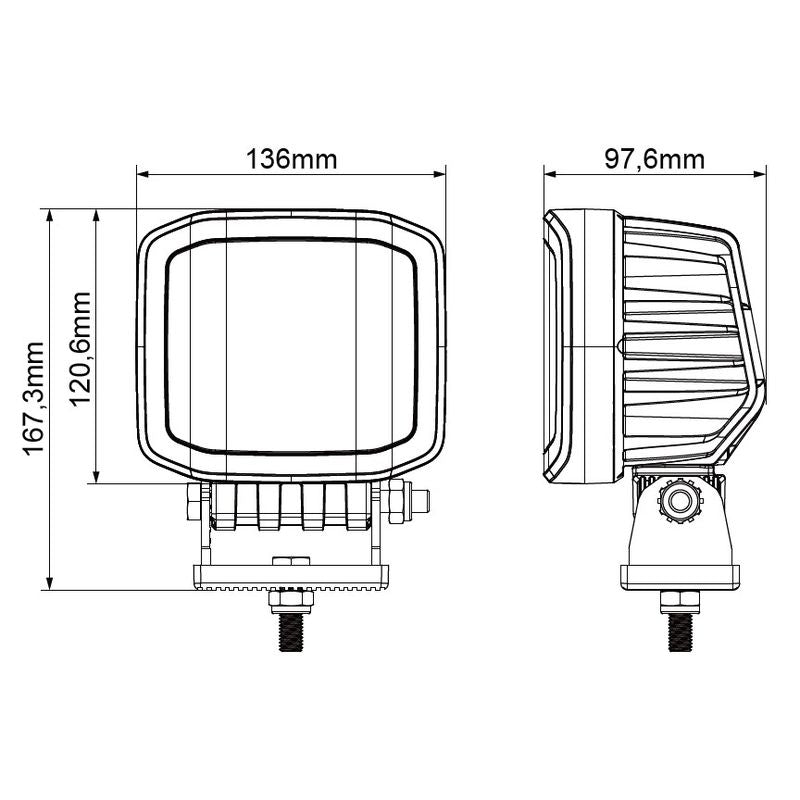 Roadvision RWL5120C 120W LED Work Lamp Heavy Duty 10-30V 8508lm Combo Beam TMT IP69K CISPR25 C3
